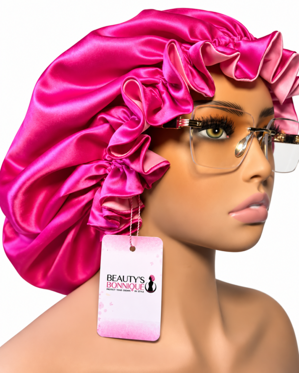 Hot Pink & Baby Pink Luxury Satin Bonnet