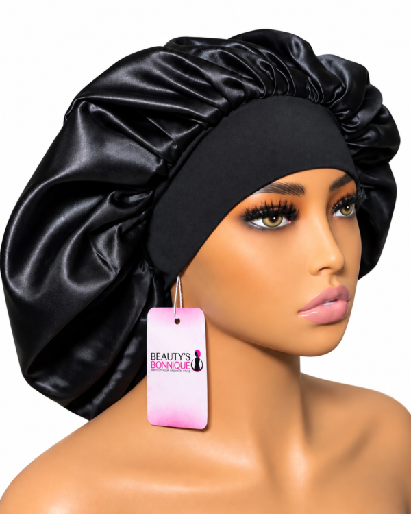Black Luxury Satin Bonnet